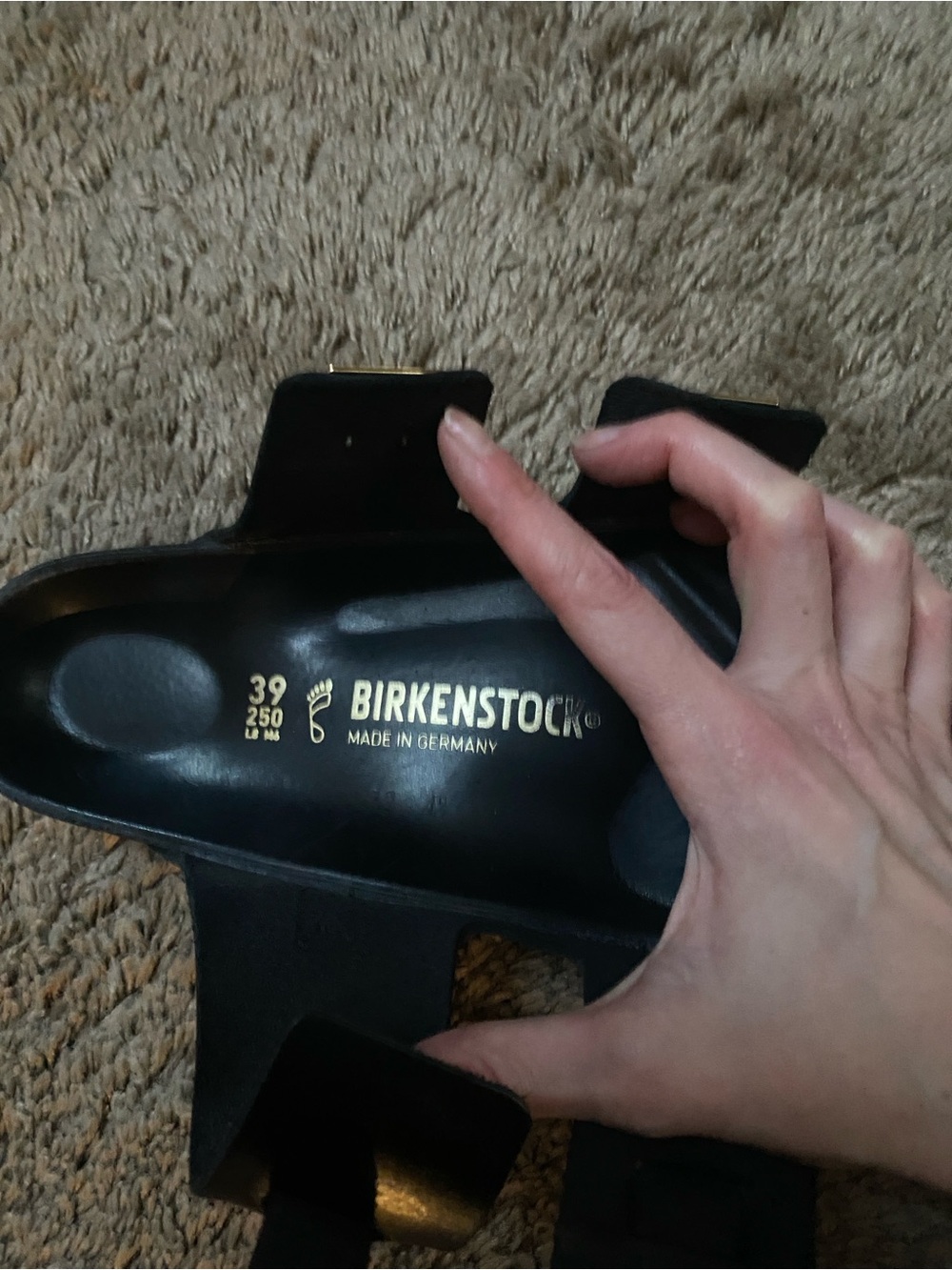 Birkenstock St Barths Black Leather Double Two-Strap Sandals with Gold Buckles - Picture 14 of 16